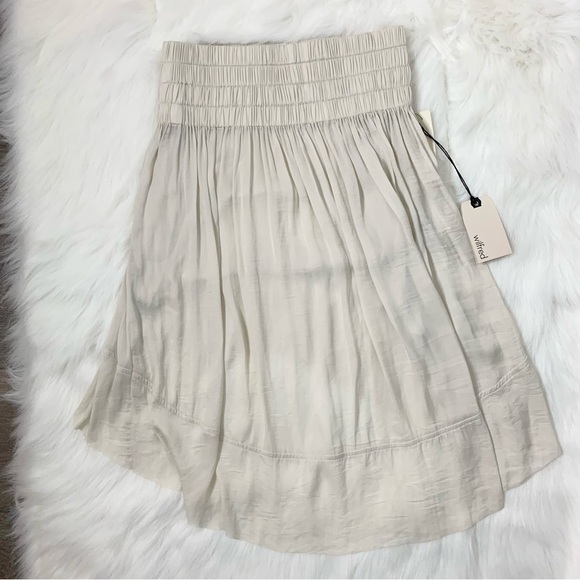 Aritzia Wilfred La Tour Skirt Draped High Lo High rise Waisted Birch Size XS - Picture 14 of 16